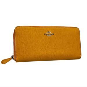 Coach Zip-Around Wallet Pebbled Leather